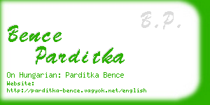 bence parditka business card